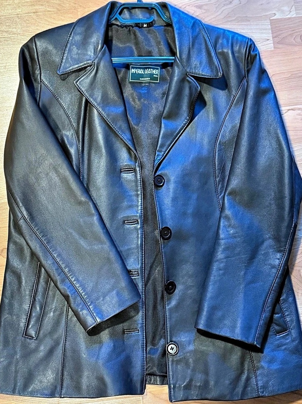 Imperial Leather Men's Leather Blazer Black Size Medium